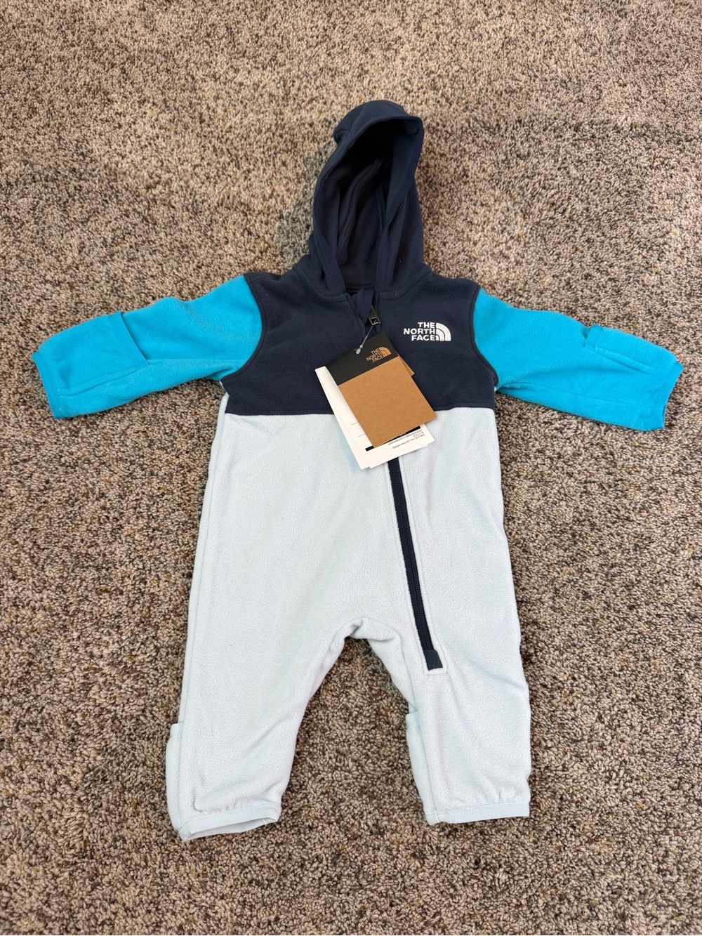 NWT The North Face Baby Glacier One Piece Summit Navy 0-3 Months
